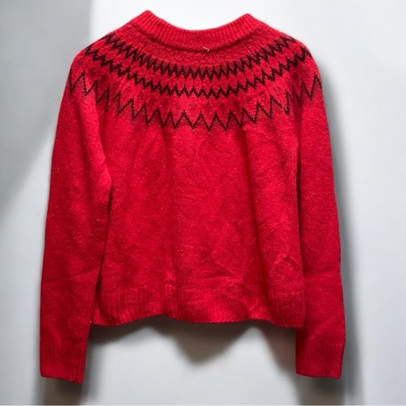 Red Fair Isle Crew Neck Women’s Sweater‎ - Picture 3 of 5